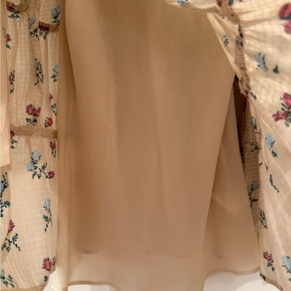 Free People Cream Floral Button-Down babydoll Dress, Medium - Picture 9 of 15